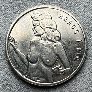 Vintage Adult Novelty Flip Coin Heads I Win Tails You Lose Gag Token